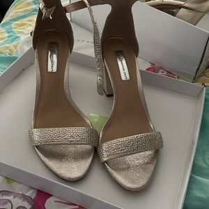 Sparkly heels can be worn with gold or silver